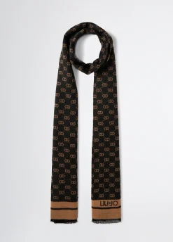 Stola jacquard con logo