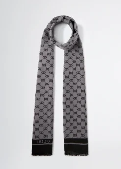 Stola jacquard con logo