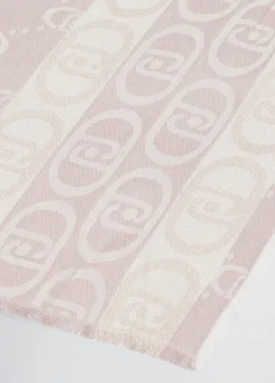Stola jacquard monogram color pesca
