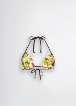 Top a triangolo con stampa floreale