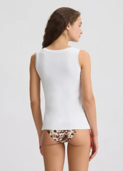 Top con logo e strass