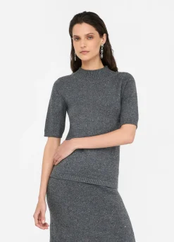 Top con micro-paillettes