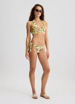 Top da mare con stampa floreale