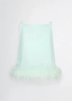 Top elegante con piume