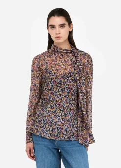 Top in chiffon di seta