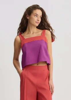 Top in cotone con fiocchetti