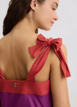 Top in cotone con fiocchetti
