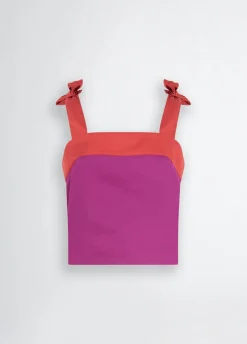 Top in cotone con fiocchetti
