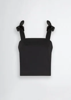 Top in cotone con fiocchetti