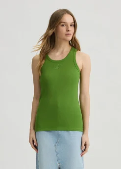 Top in cotone con logo