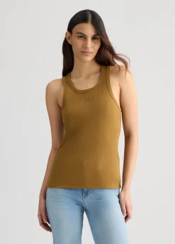 Top in cotone con logo