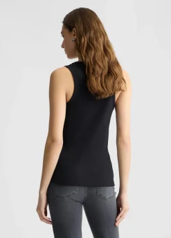 Top in cotone con logo