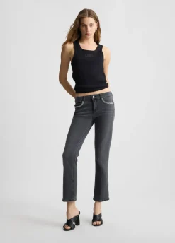 Top in cotone con logo