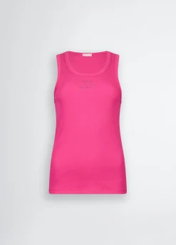 Top in cotone con logo