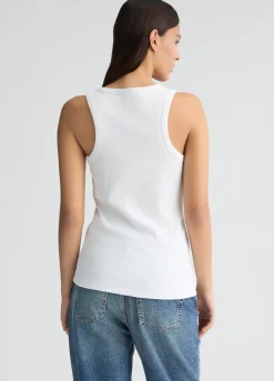 Top in cotone con logo