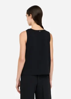 Top in cotone e georgette
