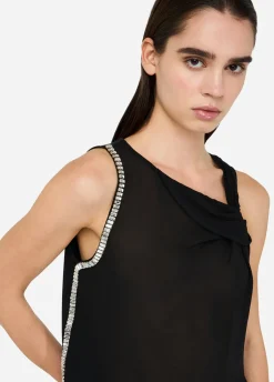 Top in cotone e georgette