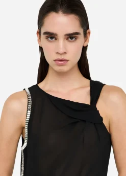 Top in cotone e georgette