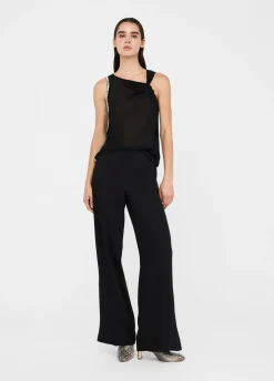 Top in cotone e georgette