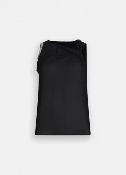Top in cotone e georgette