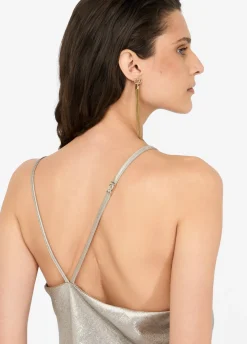 Top in crêpe laminato