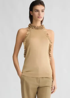 Top in maglia con rouches