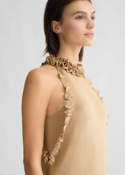 Top in maglia con rouches