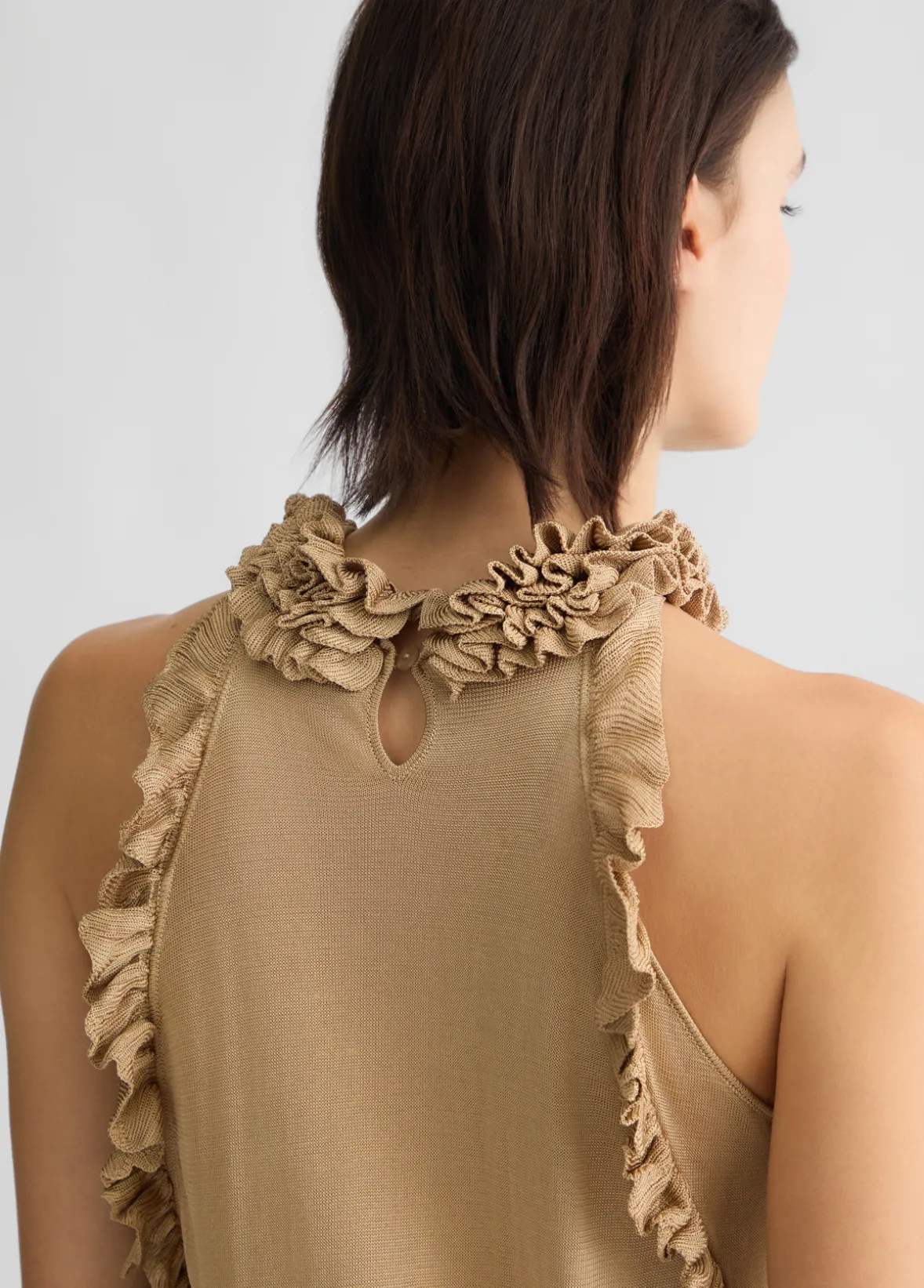 Top in maglia con rouches