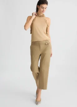 Top in maglia con rouches