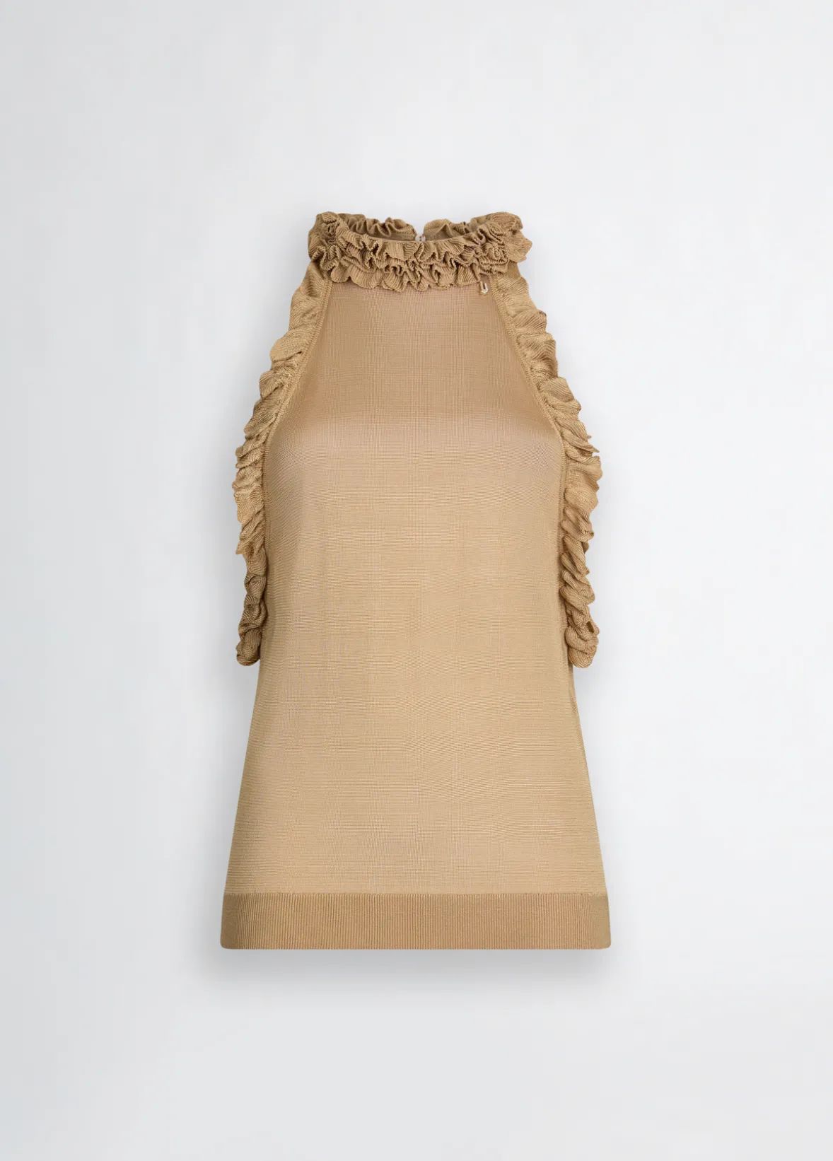 Top in maglia con rouches