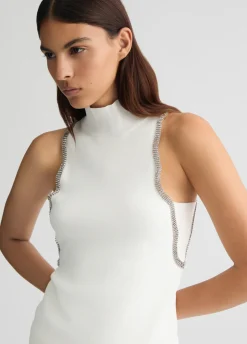 Top in maglia con strass