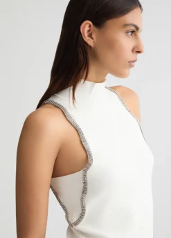 Top in maglia con strass