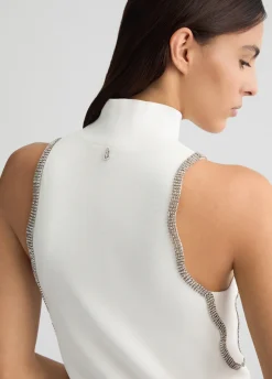 Top in maglia con strass