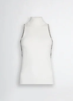 Top in maglia con strass