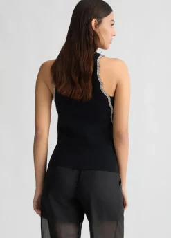 Top in maglia con strass
