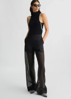 Top in maglia con strass