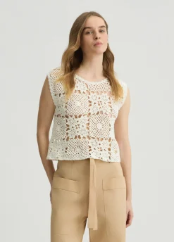 Top in maglia crochet