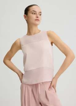Top in raso e georgette