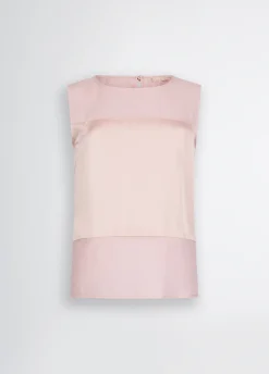 Top in raso e georgette