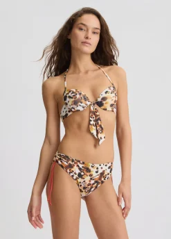 Top push-up da mare con stampa animalier
