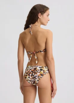 Top push-up da mare con stampa animalier