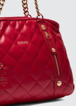 Tote bag media matelassé con charm