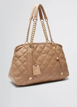 Tote bag media matelassé con charm