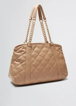 Tote bag media matelassé con charm
