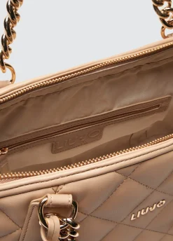 Tote bag media matelassé con charm