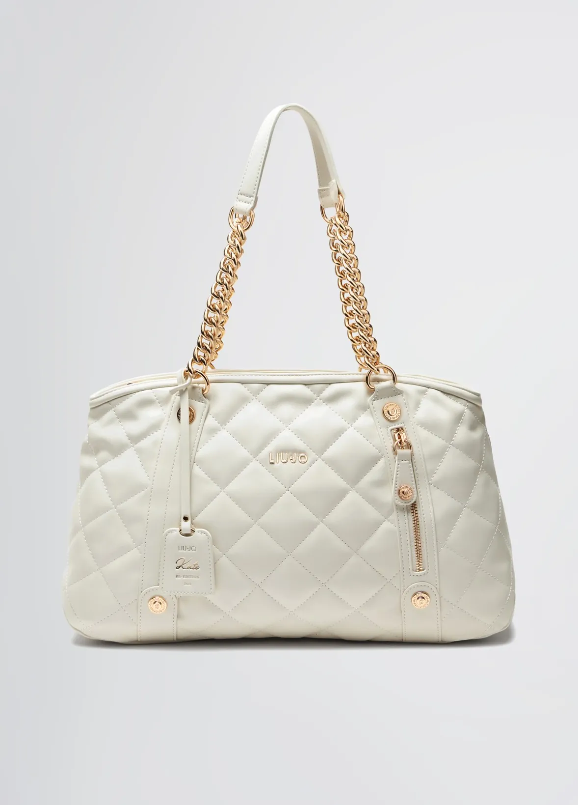 Tote bag media matelassé con charm