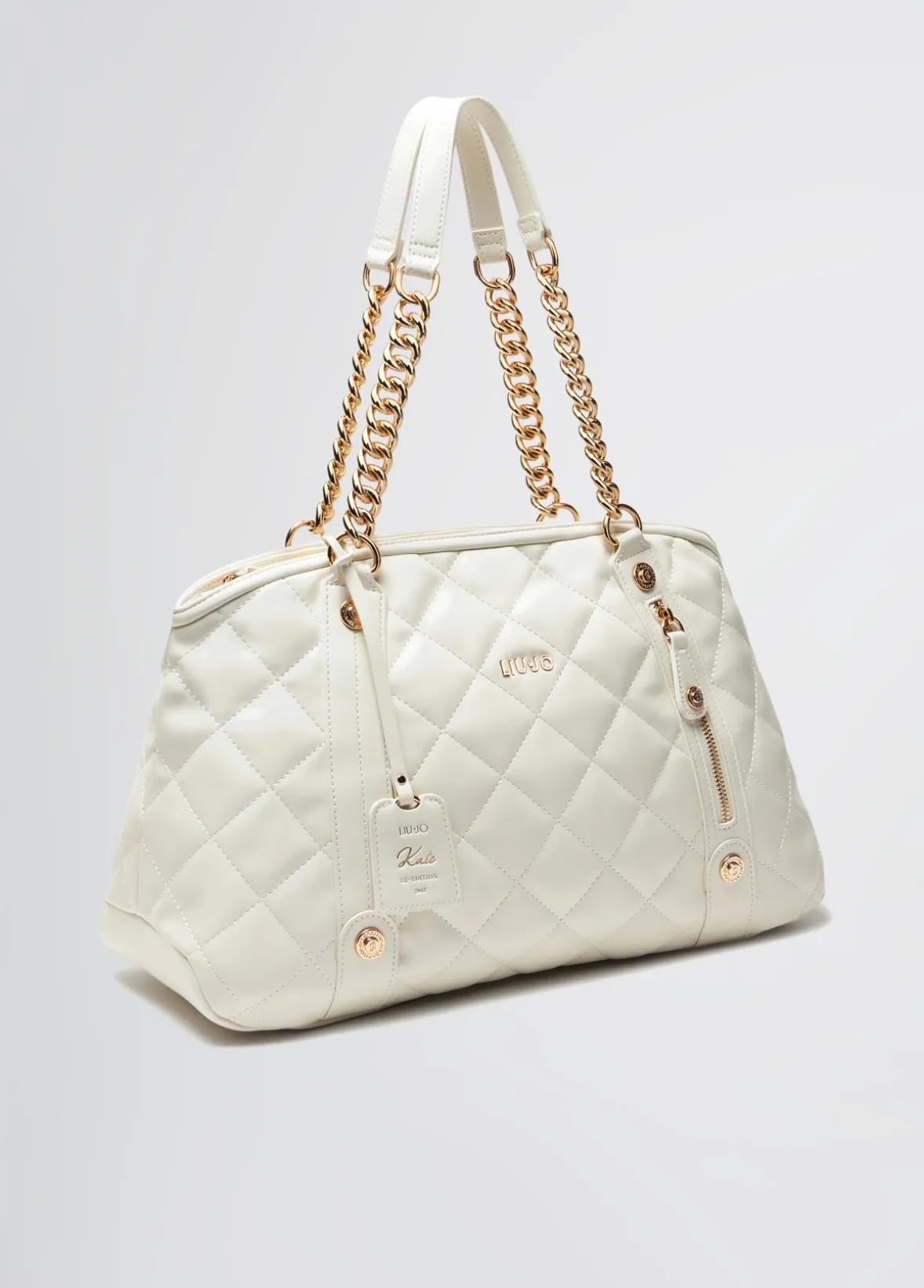 Tote bag media matelassé con charm