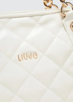 Tote bag media matelassé con charm
