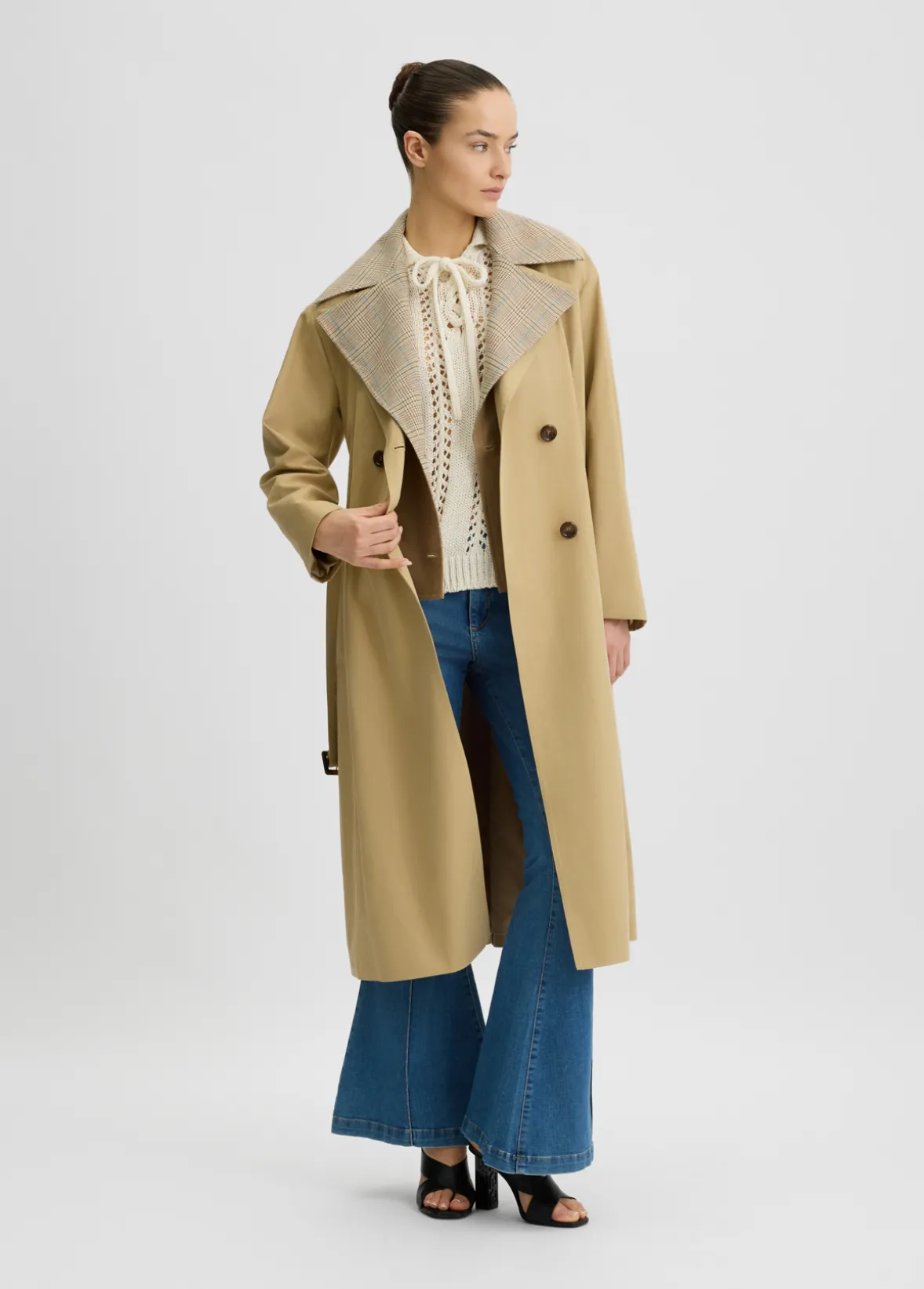 Trench in gabardina di cotone