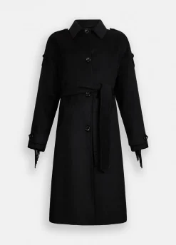 Trench in lana con frange